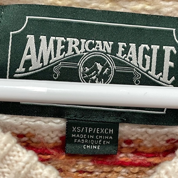 American Eagle Fairisle Snowdrift Sweather Crew Neck Sweater in XS- preowned - Picture 5 of 7